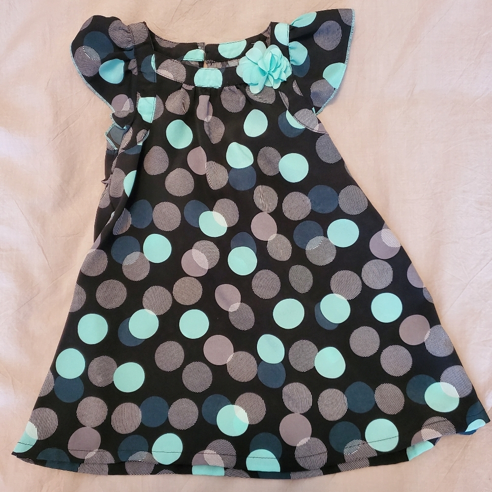 Circo Black and Blue Polka Dot Dress